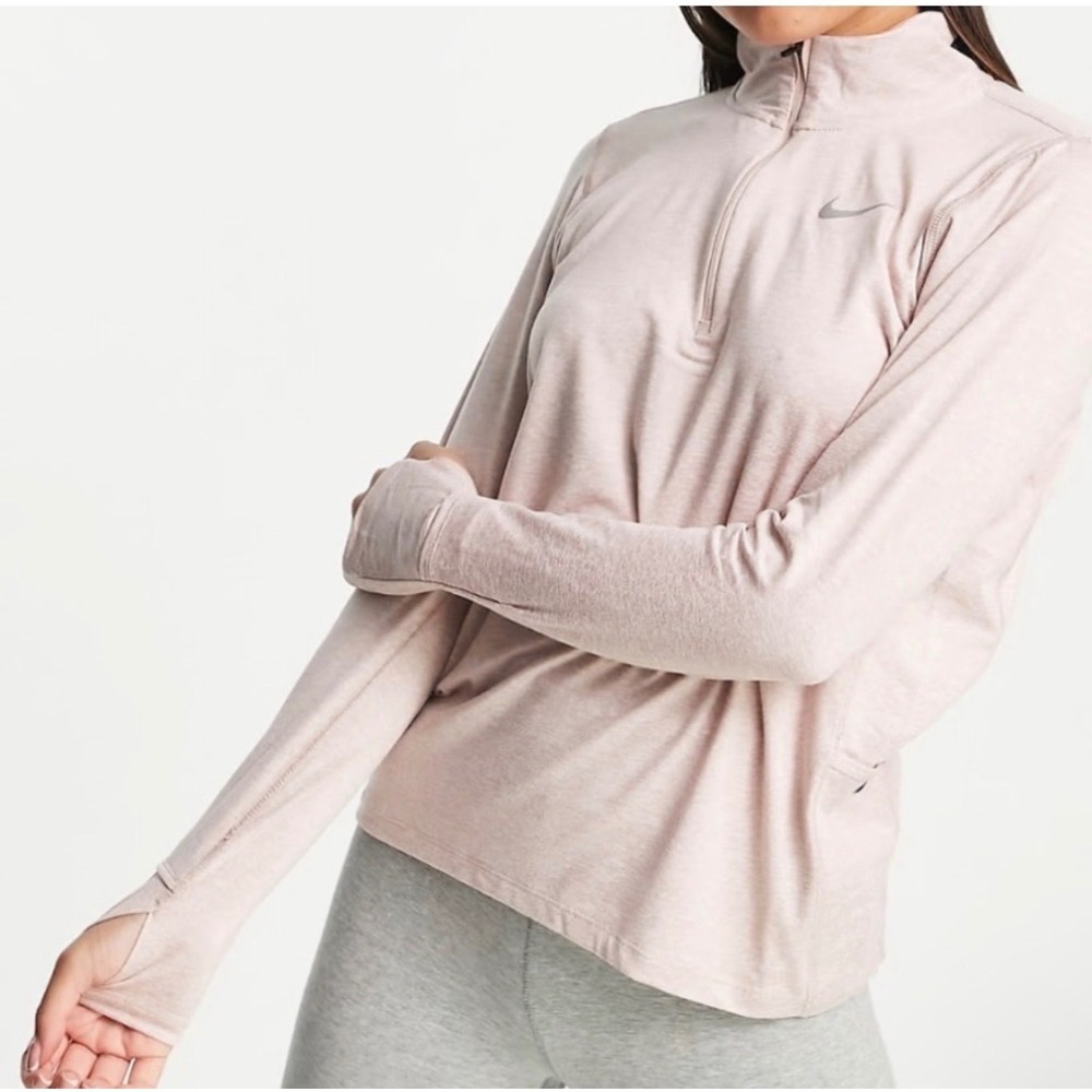 NIKE Element Women's Dri Fit 1/2 Zip Light Pink Training Top Size XL
